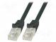 Patch cord  U/UTP  6  lanko  CCA  PVC  černá  1,5m  24AWG
