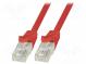 Patch cord  U/UTP  6  lanko  CCA  PVC  červená  1,5m  24AWG