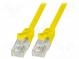 Patch cord  U/UTP  6  lanko  CCA  PVC  žlutá  1,5m  24AWG