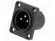 Zásuvka  XLR  vidlice  PIN  3  utěsněný  pájení  zlacený  5A  19x24mm