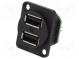 Zásuvka  USB A  kolíková lišta  dvojité  V  USB 2.0  Rozteč  2,54mm