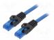 Patch cord  U/UTP  6a  drát  Cu  modrá  5m  24AWG  samozhášivý