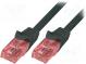 Patch cord  U/UTP  6  lanko  Cu  LSZH  černá  0,25m  26AWG