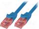 Patch cord  U/UTP  6  lanko  Cu  LSZH  modrá  0,25m  26AWG