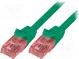Patch cord  U/UTP  6  lanko  Cu  LSZH  zelená  1m  26AWG