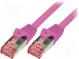 Patch cord  S/FTP  6  lanko  Cu  LSZH  růžová  1m  27AWG