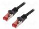 Patch cord  S/FTP  6  lanko  Cu  LSZH  černá  1,5m  27AWG
