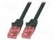 Patch cord  U/UTP  6  lanko  Cu  LSZH  černá  1,5m  RJ45 vidlice