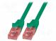 Patch cord  U/UTP  6  lanko  Cu  LSZH  zelená  1,5m  RJ45 vidlice