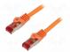 Patch cord  S/FTP  6  lanko  Cu  LSZH  oranžová  1,5m  27AWG