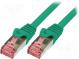 Patch cord  S/FTP  6  lanko  Cu  LSZH  zelená  3m  27AWG