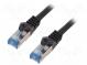 Patch cord  S/FTP  6a  lanko  Cu  LSZH  černá  1,5m  27AWG