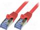 Patch cord  S/FTP  6a  lanko  Cu  LSZH  červená  7,5m  26AWG