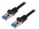 Patch cord  S/FTP  6a  lanko  Cu  LSZH  černá  15m  27AWG