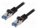 Patch cord  S/FTP  6a  lanko  Cu  LSZH  černá  1,5m  26AWG