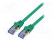 Patch cord  S/FTP  6a  lanko  Cu  LSZH  zelená  1m  26AWG