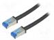 Patch cord  S/FTP  6a  lanko  Cu  PE  černá  0,5m  26AWG