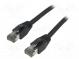 Patch cord  S/FTP  Cat 8.1  lanko  Cu  LSZH  černá  1,5m  26AWG