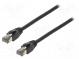 Patch cord  S/FTP  Cat 8.1  lanko  Cu  LSZH  černá  10m  26AWG