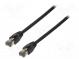 Patch cord  S/FTP  Cat 8.1  lanko  Cu  LSZH  černá  15m  26AWG