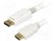 Cable  DisplayPort plug,HDMI plug  2m  white