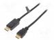 Cable  DisplayPort 1.2  DisplayPort plug,HDMI plug  2m  black