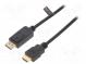Cable  DisplayPort 1.2  DisplayPort plug,HDMI plug  3m  black