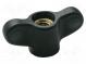 Motýlkový knoflík  Vnit.závit  M6  12mm  H  16,5mm  W  32mm