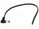 Kabel  vodiče,DC 5,5/2,5 zástrčka  úhlový  0,5mm2  černá  0,2m