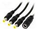 Kabel  DC 5,5/2,1 zástrčka x3,DC 5,5/2,1 zásuvka  přímý  0,5mm2