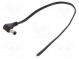 Kabel  vodiče,DC 5,5/2,5 zástrčka  úhlový  0,5mm2  černá  0,25m
