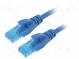 Patch cord  U/UTP  5e  lanko  CCA  PVC  modrá  0,25m  26AWG