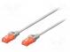 Patch cord  U/UTP  5e  lanko  CCA  PVC  šedá  0,5m  26AWG