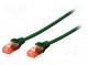 Patch cord  U/UTP  5e  lanko  CCA  PVC  zelená  5m  26AWG