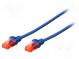 Patch cord  U/UTP  5e  lanko  CCA  PVC  modrá  15m  26AWG