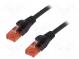 Patch cord  U/UTP  6  lanko  CCA  PVC  černá  2m  26AWG