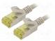 Patch cord  U/FTP  6a  lanko  Cu  LSZH  šedá  0,5m  28AWG  tienený