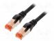 Patch cord  S/FTP  6  lanko  Cu  LSZH  černá  0,25m  27AWG