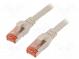 Patch cord  S/FTP  6  lanko  Cu  LSZH  šedá  0,5m  27AWG