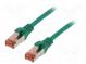 Patch cord  S/FTP  6  lanko  Cu  LSZH  zelená  3m  27AWG