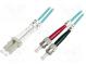 Světlovodný patch cord  OM3  LC/UPC,ST/UPC  1m  LSZH  tyrkysová