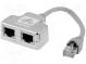 Rozbočovač  Kat  5e  cross,stíněný  RJ45 zásuvka x2,RJ45 vidlice