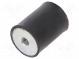 Tlumič chvění  M8  Ø  30mm  pryž  Dl  40mm  H  8mm  2400N  240N/mm