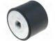 Tlumič chvění  M8  Ø  40mm  pryž  Dl  30mm  H  8mm  1535N  205N/mm