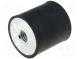 Tlumič chvění  M8  Ø  40mm  pryž  Dl  40mm  H  8mm  1635N  164N/mm