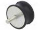 Tlumič chvění  M12  Ø  75mm  pryž  Dl  40mm  Dél.závitu  37mm  6988N