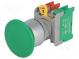Přepínač  tlačítkový  Stab.pol  1  NC + NO  3A/230VAC  22mm  zelená