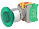 Přepínač  tlačítkový  Stab.pol  1  NC + NO  3A/230VAC  22mm  zelená