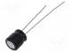Kondenzátor  elektrolytický  THT  22uF  35VDC  Ø6,3x7mm  ±20%  GA