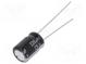 Kondenzátor  elektrolytický  THT  220uF  25VDC  Ø8x11,5mm  ±20%